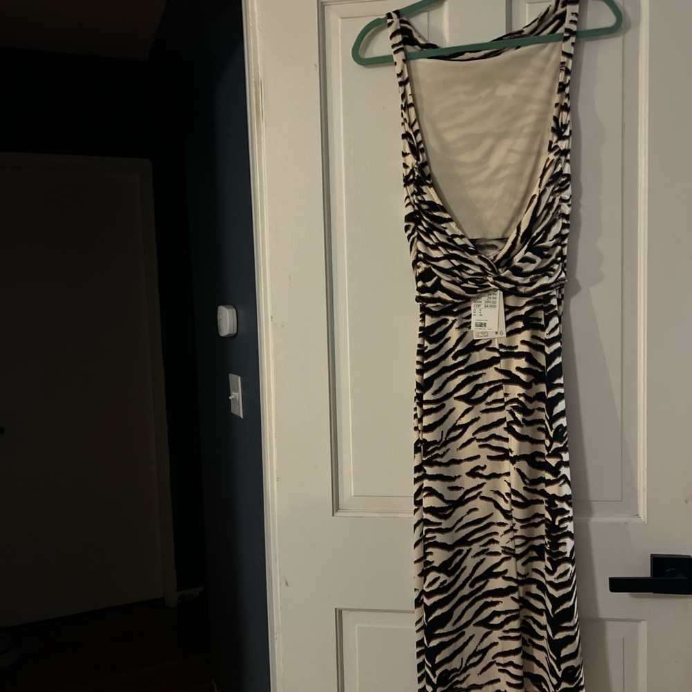 H&M Black and White Backless Dress